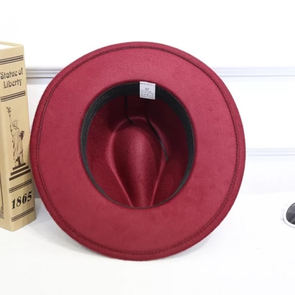 Vegan Fedora Wide No Trim Firm Brim FA Wool Hat - Picture 13 of 15